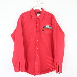 80s Arctic Cat Mens Medium Flannel Shirt Red